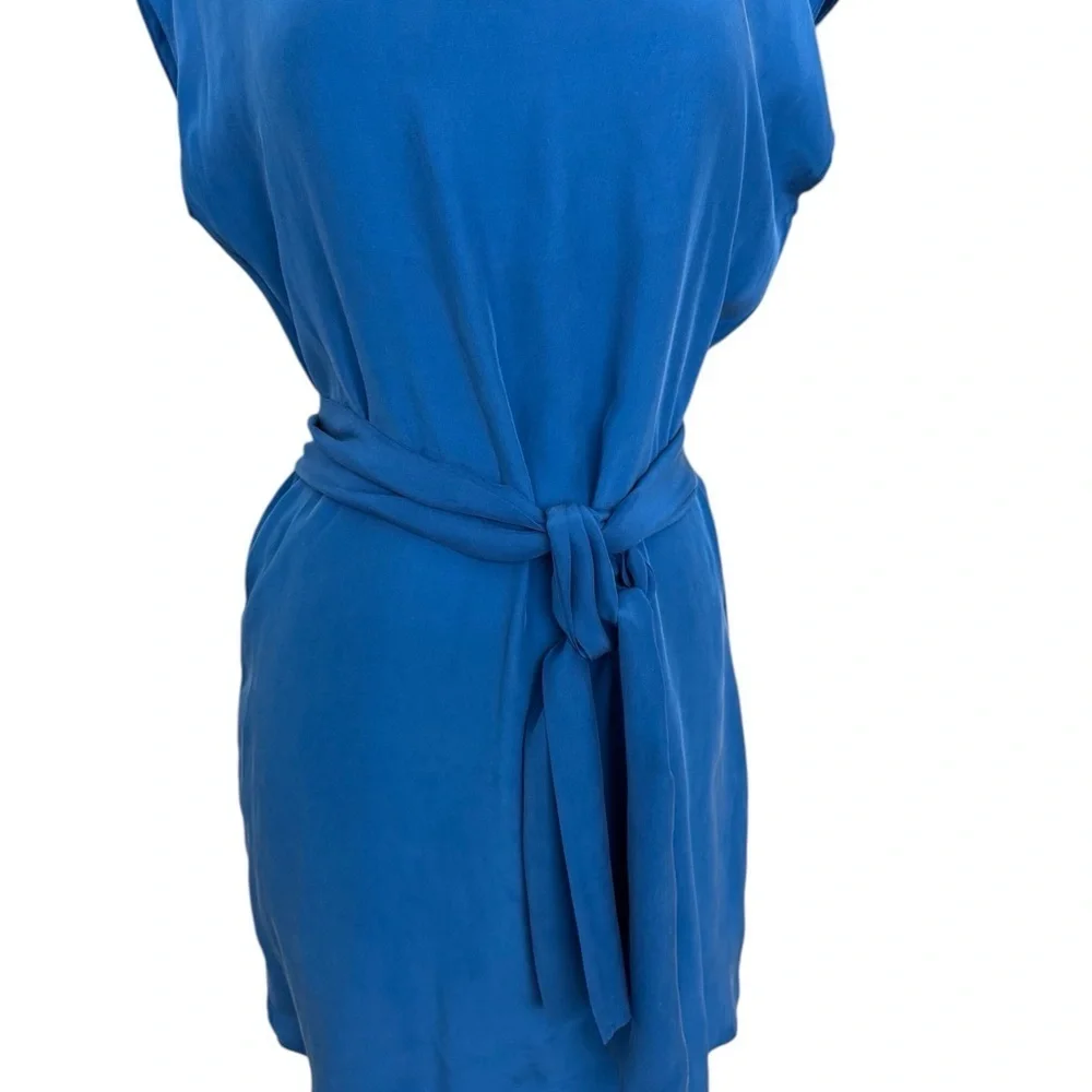 Amour Vert Blue Orchidee Silk Mini Dress Size Small - Picture 2 of 9